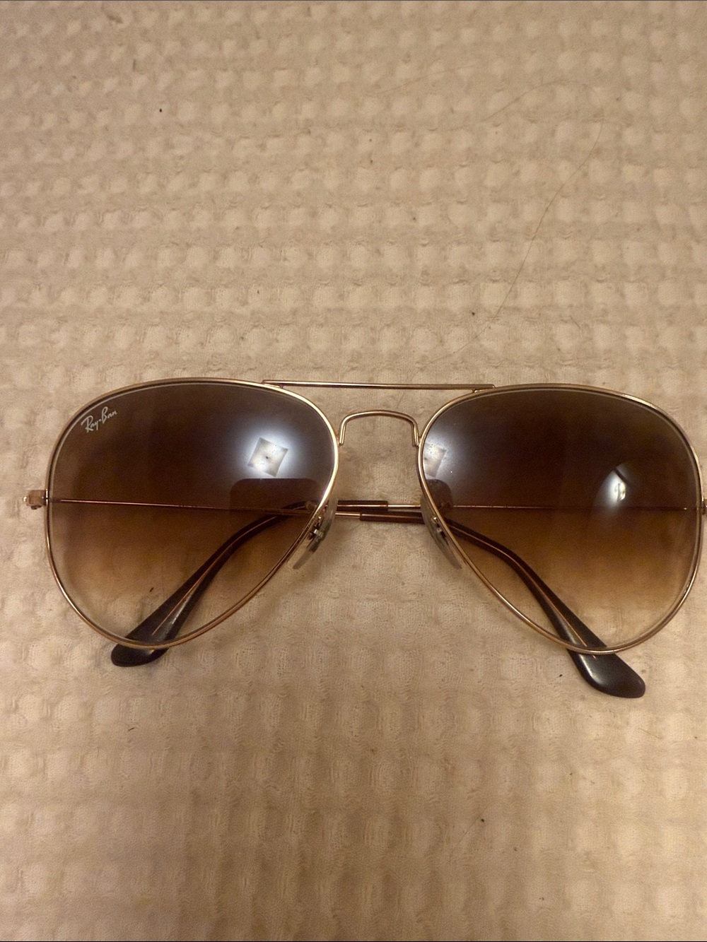 Ray-Ban Gold Frame with Brown Gradient Lenses Aviator Sunglasses